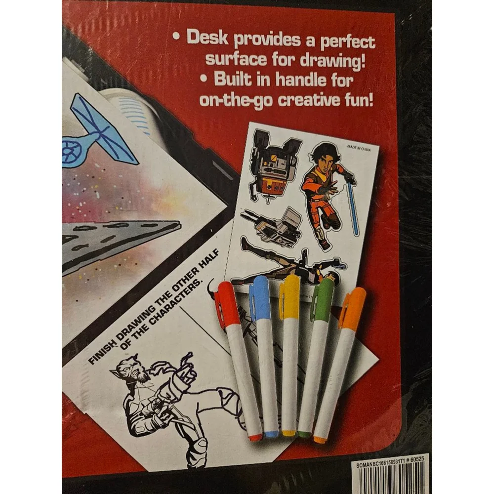 Star Wars, Rolling Art Desk, Disney Ages 3+, Coloring+stickers NEW